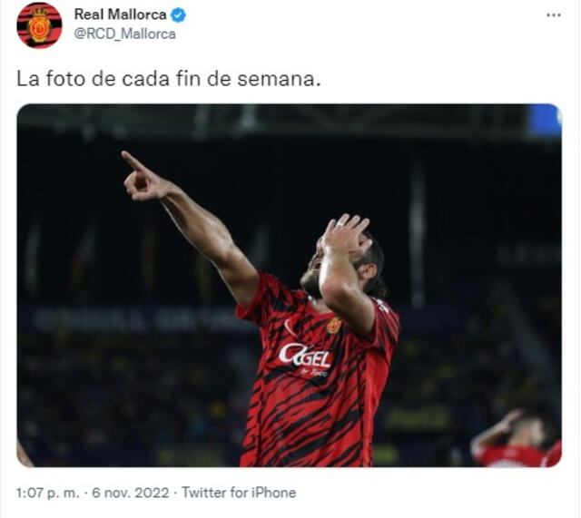 Mallorca celebra el gol de Vedat Muriqi.