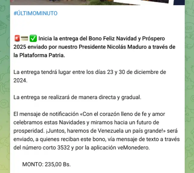 Primer Bono Especial de enero