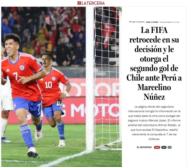 FIFA anuló el gol de Marcos López FIFA anuló el gol de Marcos López