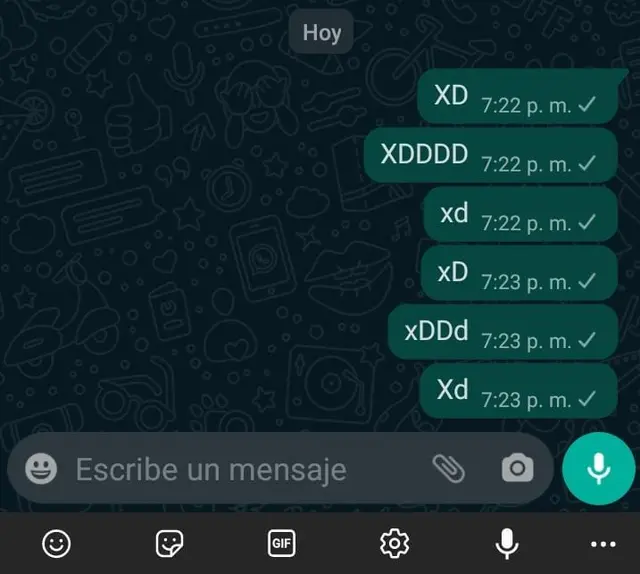 xD y abreviaturas en WhatsApp