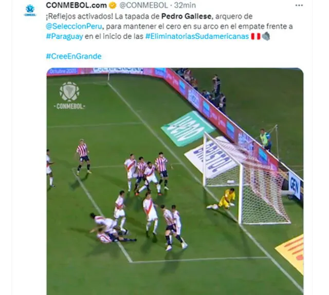 Conmebol elogia a Pedro Gallese
