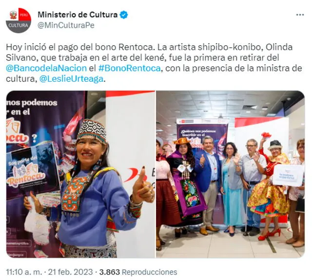Bono Rentoca de 820 soles