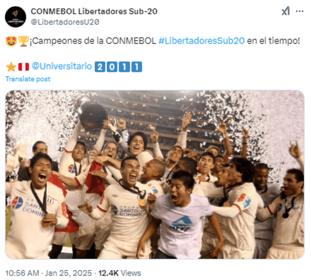 Universitario campeón de la Libertadores Sub 20. 