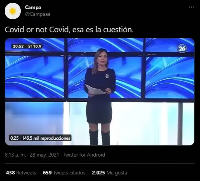 Presentadora argentina es viral en redes sociales tras cometer error en vivo. Fuente: Canpa. Presentadora argentina es viral en redes sociales tras cometer error en vivo. Fuente: Canpa.