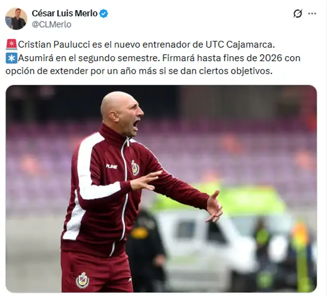 Cristian Paulucci es el nuevo DT de UTC