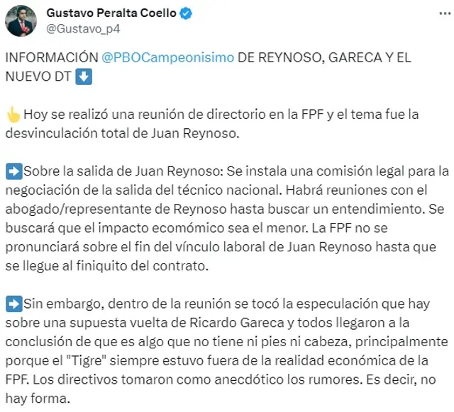 Juan Reynoso, FPF, Selección Peruana