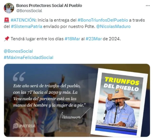 primer bono especial