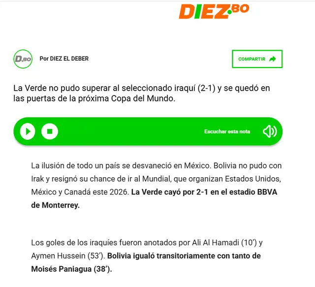 Reacción de la prensa boliviana. Foto: Diez. Bo Reacción de la prensa boliviana. Foto: Diez. Bo