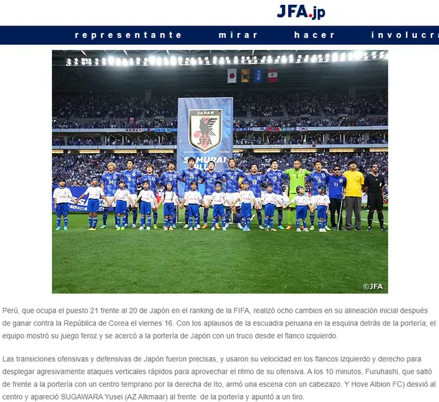 Selección de Japón, selección peruana