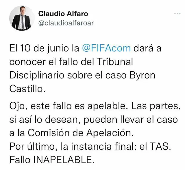 <em>Mensaje acerca del anuncio FIFA</em>   
