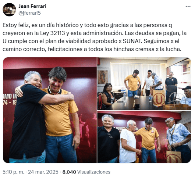 Jean Ferrari, Universitario de Deportes Jean Ferrari, Universitario de Deportes