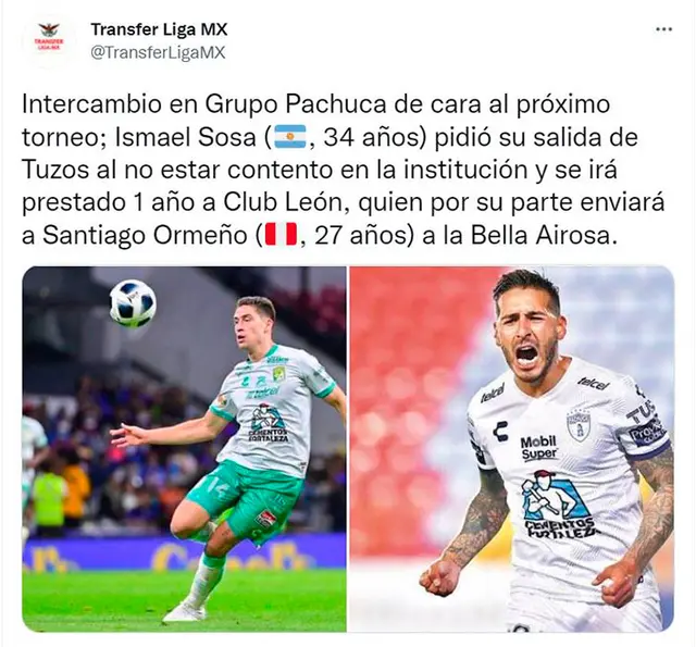 Santiago Ormeño dejaría León para ser nuevo jugador de Pachuca. Santiago Ormeño dejaría León para ser nuevo jugador de Pachuca.