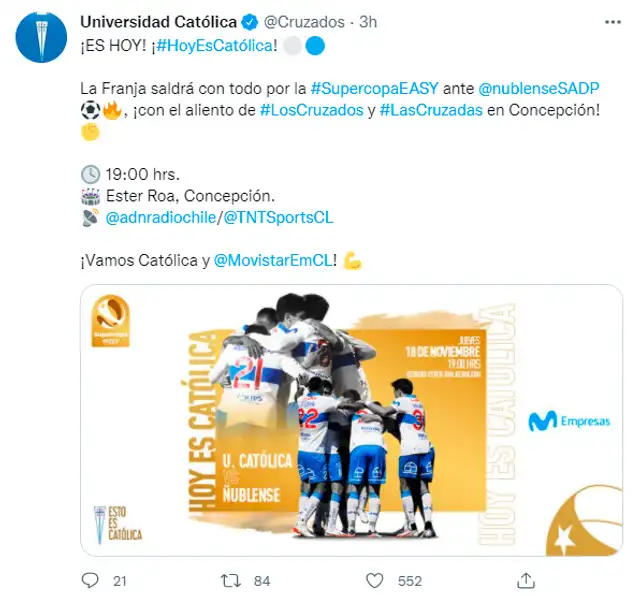 Universidad Católica mensaje