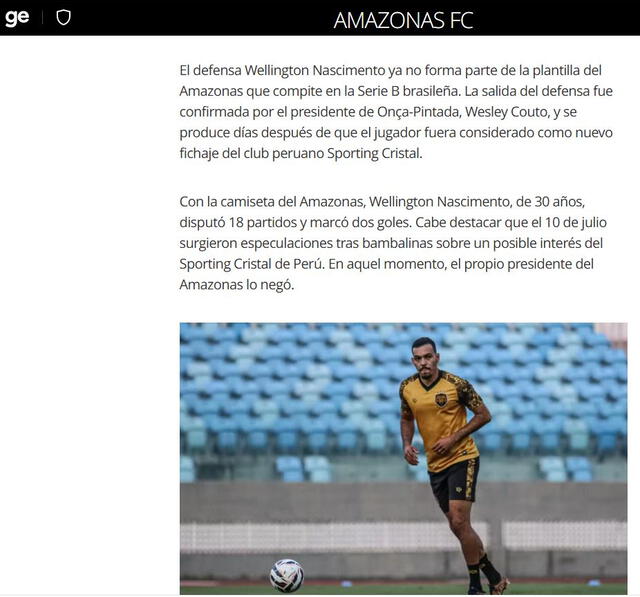 Sporting Cristal, Wellington Nascimento