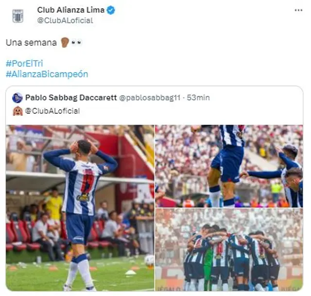 Alianza Lima respaldó el 'picante' post de Pablo Sabbag.