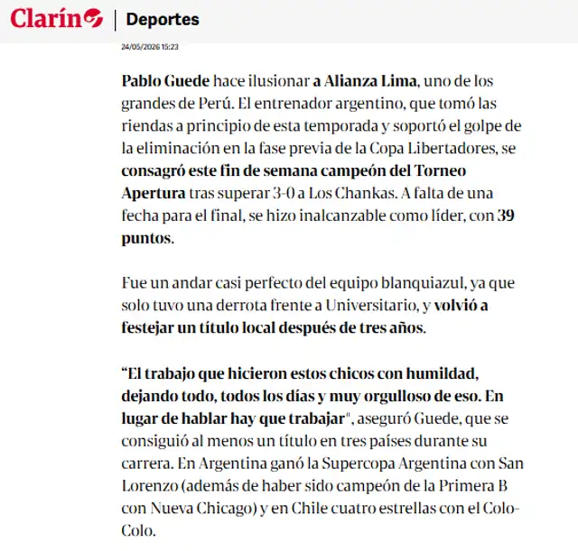 Escribió el Clarín
