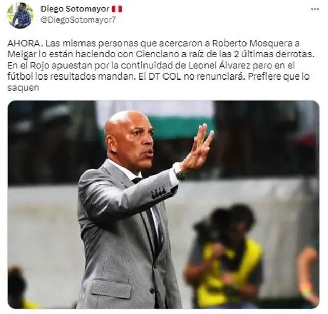 Roberto Mosquera viene siendo acercado a Cienciano.