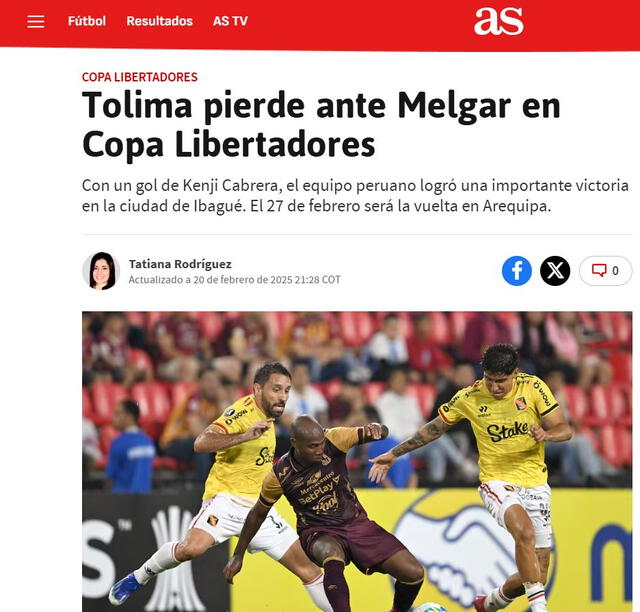 Melgar vs Tolima