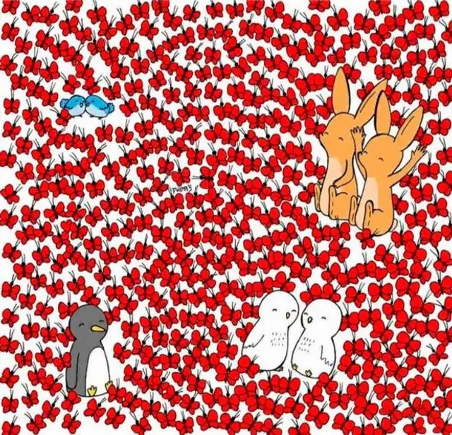 Reto visual: encuentra los corazones ocultos.