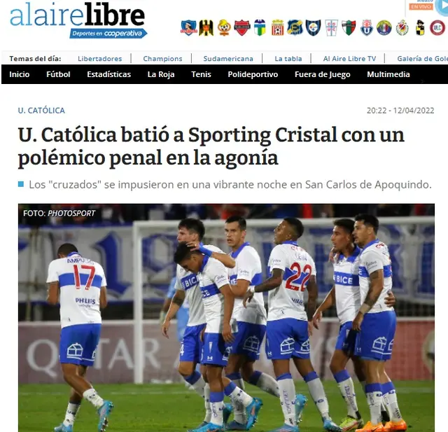 Al Aire Libre sobre la polémica victoria de la U. Católica sobre Cristal.