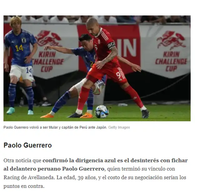 ESPN de Ecuador descartó llegada de Paolo Guerrero a Emelec.