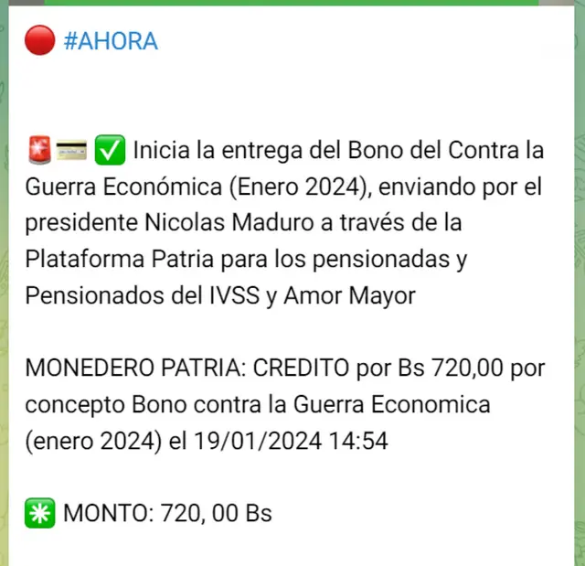 bonos patria venezuela guerra económica