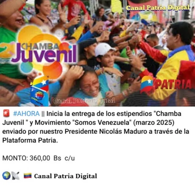 bono chamba juvenil