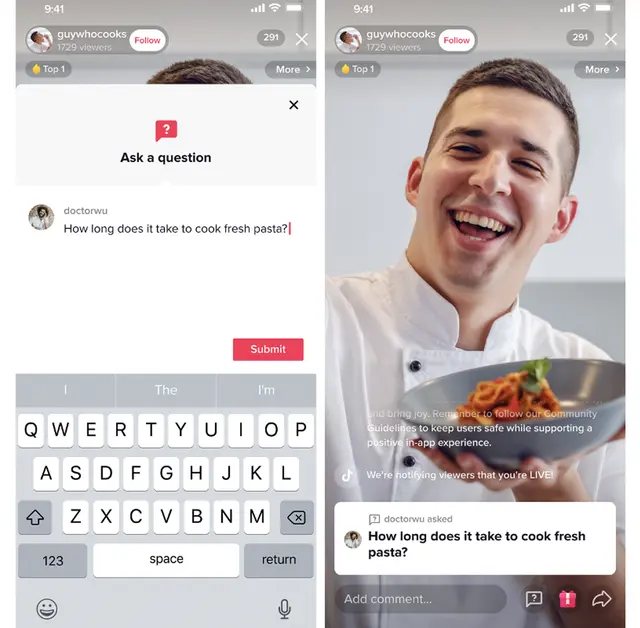 Sesiones de preguntas y respuestas en vivo. Foto: TikTok Sesiones de preguntas y respuestas en vivo. Foto: TikTok