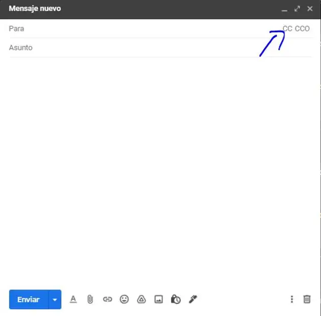 opciones CC y CCO en Gmail