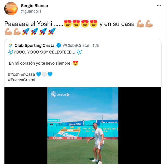 Sergio Blanco y su mensaje tras ver el regreso de Yoshimar Yotún.   