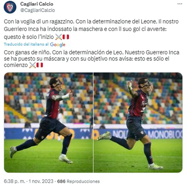 Cagliari destacó a Gianluca Lapadula