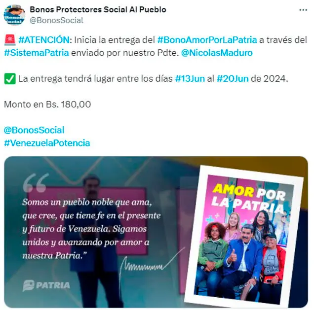 Segundo Bono Especial de junio 2024