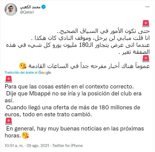 Información sobre Kylian Mbappé.   
