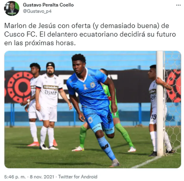 Marlon de Jesús llegaría a Cusco FC.
