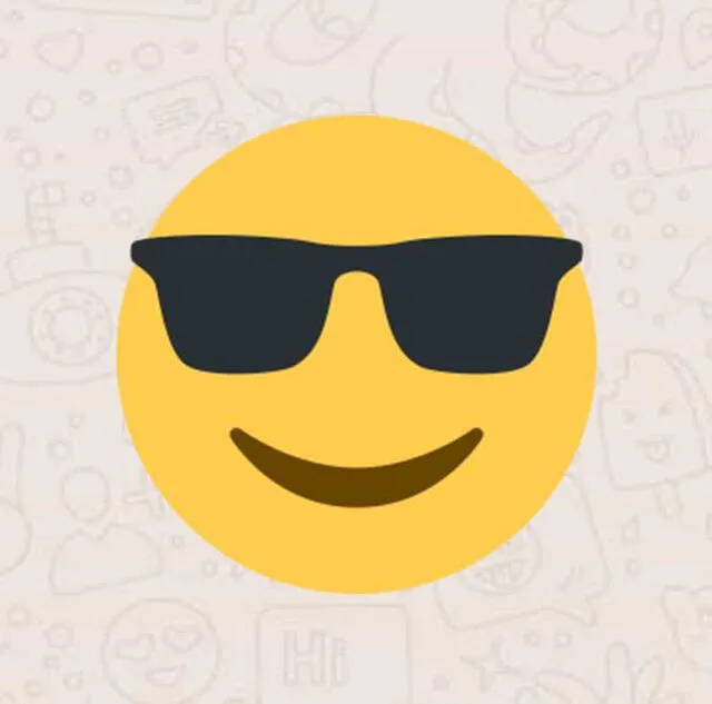 El emoticón de la carita con lentes es uno de los más enviados por la aplicación. Foto: WhatsApp   