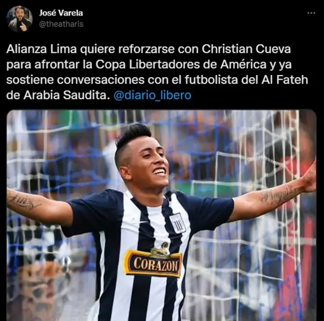 Christian Cueva en el radar de Alianza Lima para la Copa Libertadores 2023. Christian Cueva en el radar de Alianza Lima para la Copa Libertadores 2023.