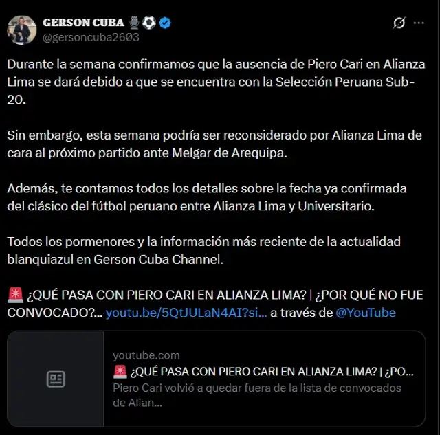 Piero Cari, Alianza Lima, Kevin Quevedo Piero Cari, Alianza Lima, Kevin Quevedo