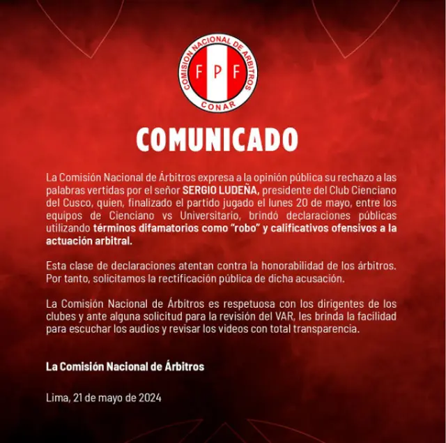 CONAR se pronunció contra presidente de Cienciano. / Foto: CONAR