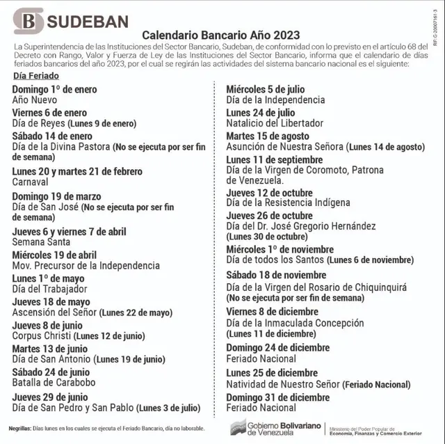 feriados venezuela 2023