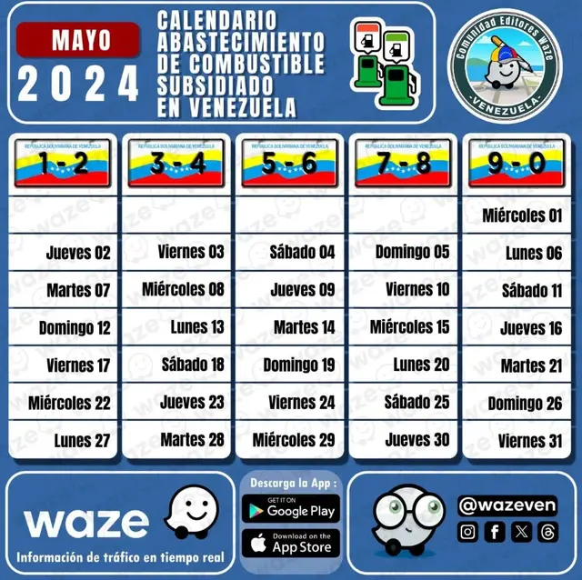 calendario gasolina mayo 2024 Venezuela calendario gasolina mayo 2024 Venezuela