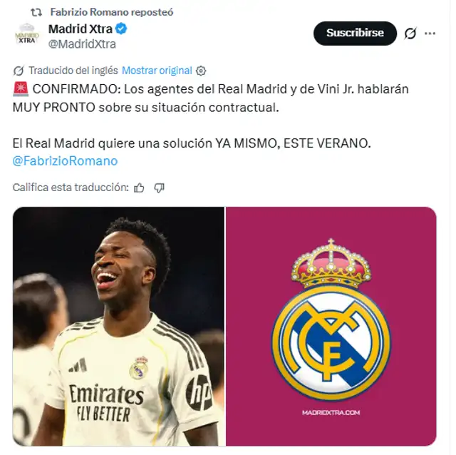 Real Madrid buscará la ampliación de contrato de Vinícius Real Madrid buscará la ampliación de contrato de Vinícius
