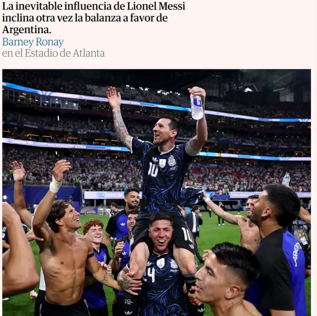 The Guardian analizó la victoria de Argentina. Foto: The Guardian The Guardian analizó la victoria de Argentina. Foto: The Guardian