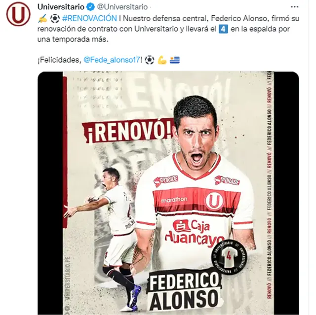 Publicación de Universitario. Publicación de Universitario.