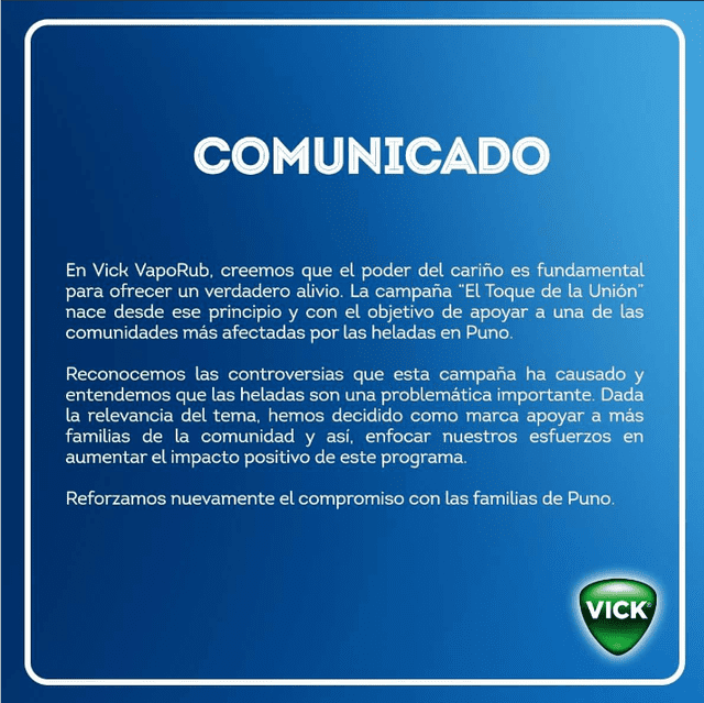 La respuesta de Vick ante la polémica campaña (Foto: Instagram)   