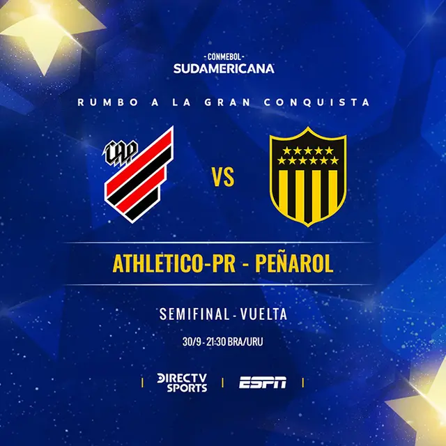 Ahtletico Paranaense y Peñarol listos para la semifinal de Copa Sudamericana.   