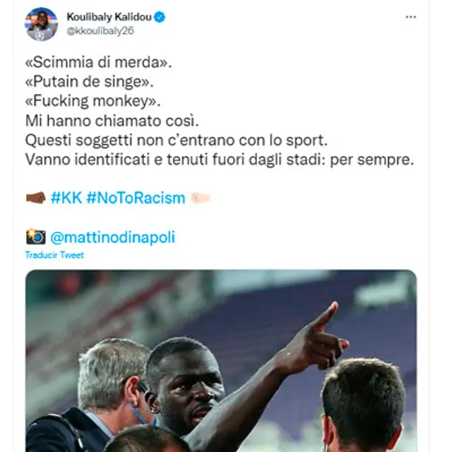 Koulibaly sufre racismo