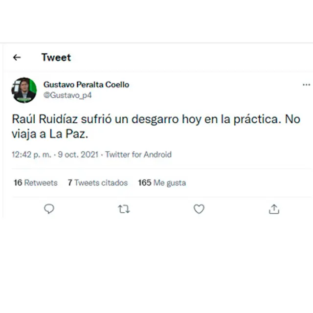 Noticia brindada por Gustavo Peralta de Líbero.pe.