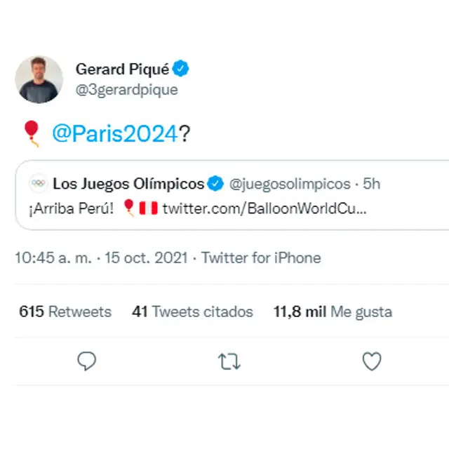 Gerard Piqué en Twitter
