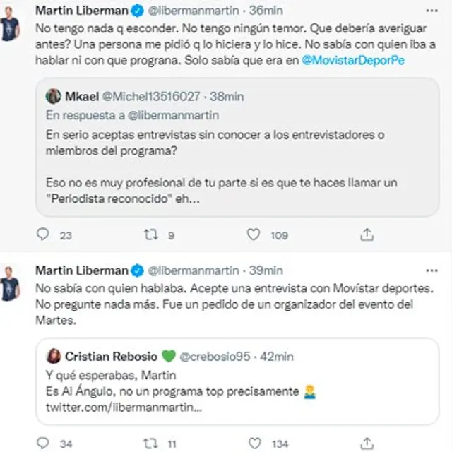 Martín Liberman en Twitter