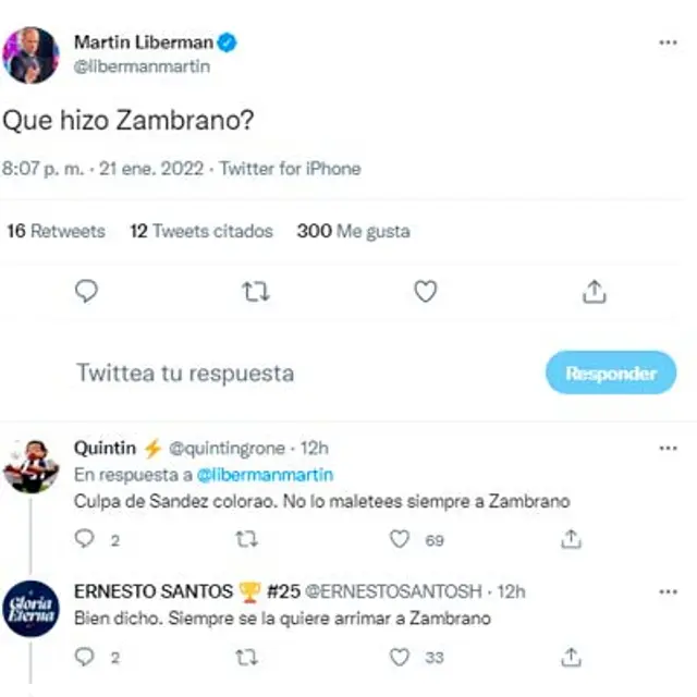 Twitter de Martín Liberman